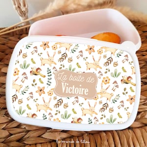 Boîte à Goûter personnalisé pour enfant  thème automne - Lunch box - boite à repas - cadeau école - cadeau enfant