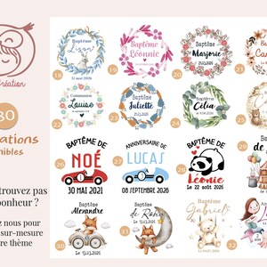 Baptism Guest Favor - Personalized Favor Bag for Sugared Almonds, 80 Themes Available - Ceremony Favors - Baptism Guest Favor Bag image 8