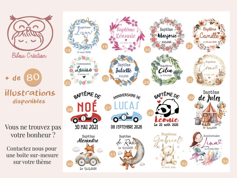 Baptism Guest Favor - Personalized Favor Bag for Sugared Almonds, 80 Themes Available - Ceremony Favors - Baptism Guest Favor Bag image 8