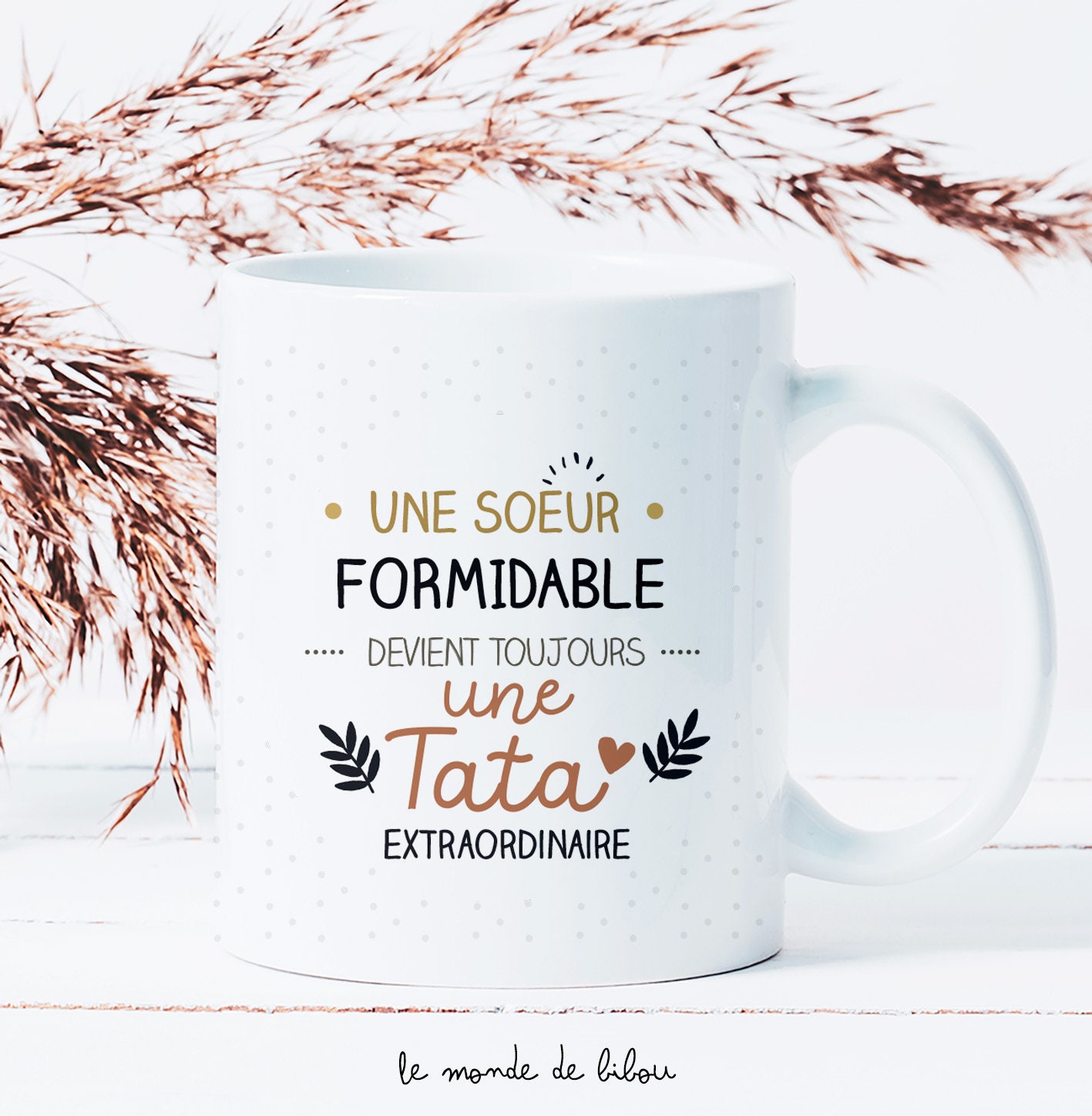 Tasse Mug Cadeau Soeur Anniversaire - Ma Soeur c'est Comme Le Café Elle a  Un Grain Mais Je l'Adore - Idée Originale L'Esprit de