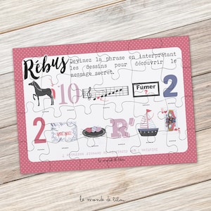 Puzzle rébus demande Marraine - annonce originale future marraine - puzzle jeu rébus - cadeau marraine - kit marraine - super marraine