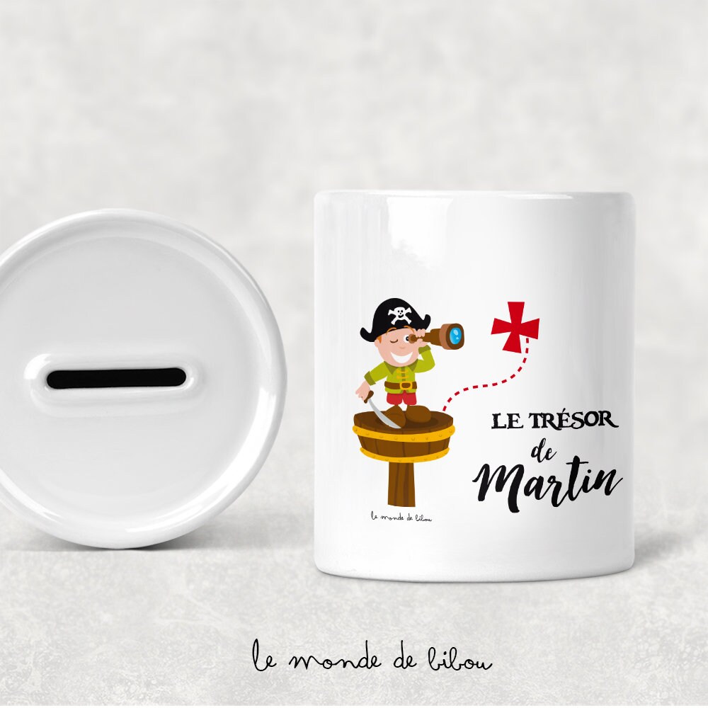 Tirelire Personnalisée Pirates - Cadeau Garçon Fille