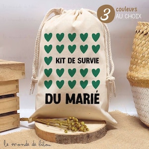 Sac pochon Kit de Survie des Mariés sac de survie pour future mariée pochon personnalisé mariage EVJF cadeaux pour future mariée image 2