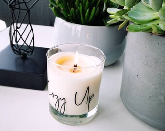 Waikiki Beach | Lime, Coconut COZY UP CANDLES Scented candle in glass of soy wax with wooden wick candle, scented wax, candle in glass