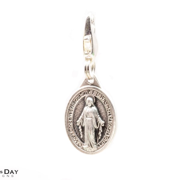 Take the Blessed Mother with You, Miraculous Medal, Mary Mother of God Pendent, Catholic Zipper Pull, St Catherine Laboure Pewter Mary Medal