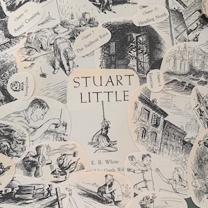 31+ Stück Stuart Little Paper Pack - Scrapbooking - Ephemera - Junk Journal - Vintage Kinderbuch - Garth Williams - EB White