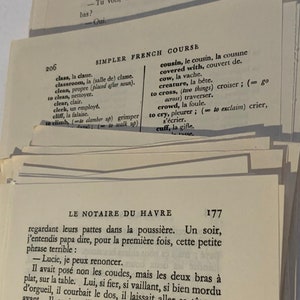 57 French Pages Paper Pack - Vintage Paper - Junk Journal - Ephemera - Scrapbooking - Paper Pack - French poetry - scrap paper