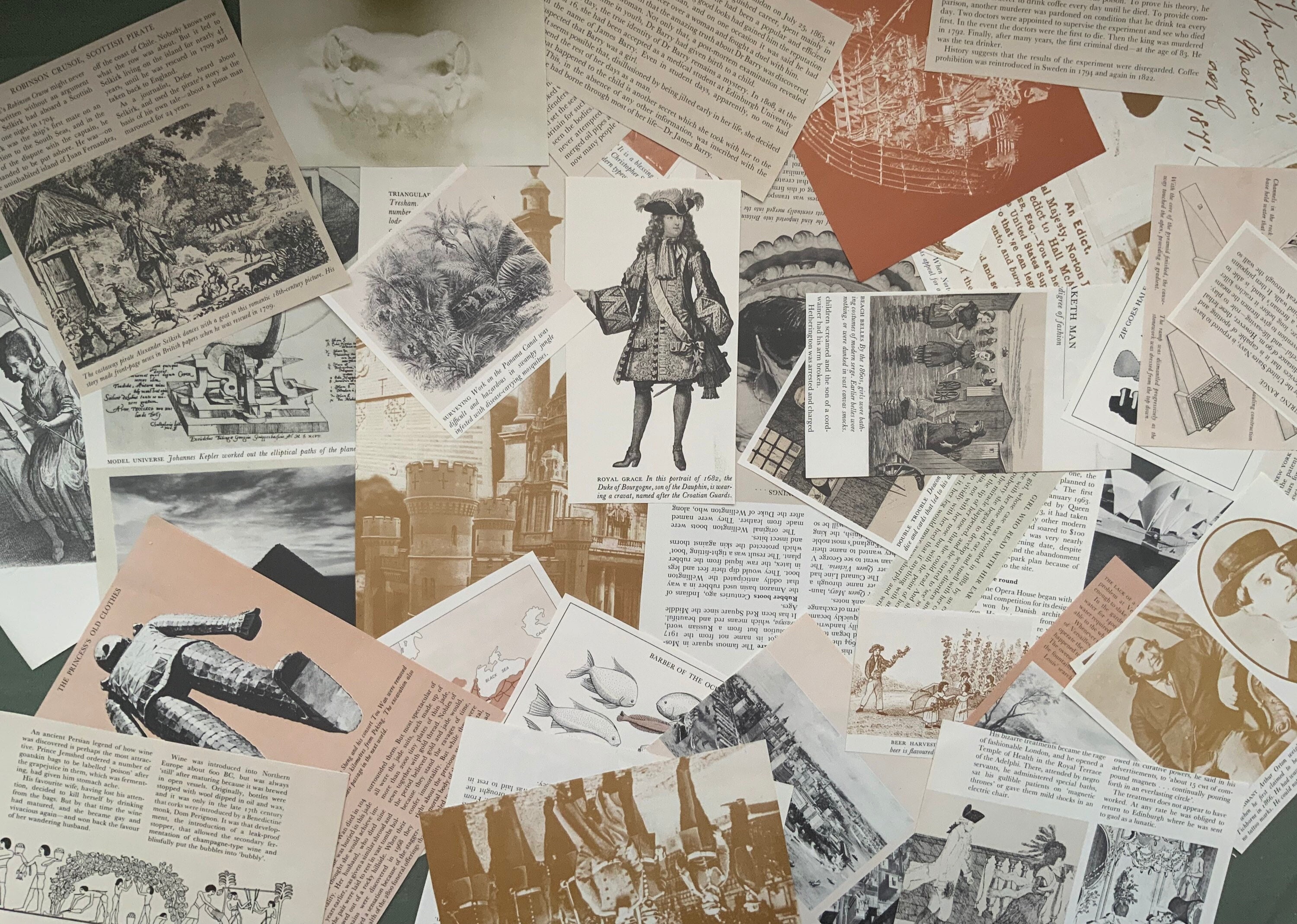 Pacote de papel vintage com tema marrom de 35 peças - Scrapbooking Ephemera - Junk Journal - Colagem - papel marrom - pacote de papel misto - papel de história