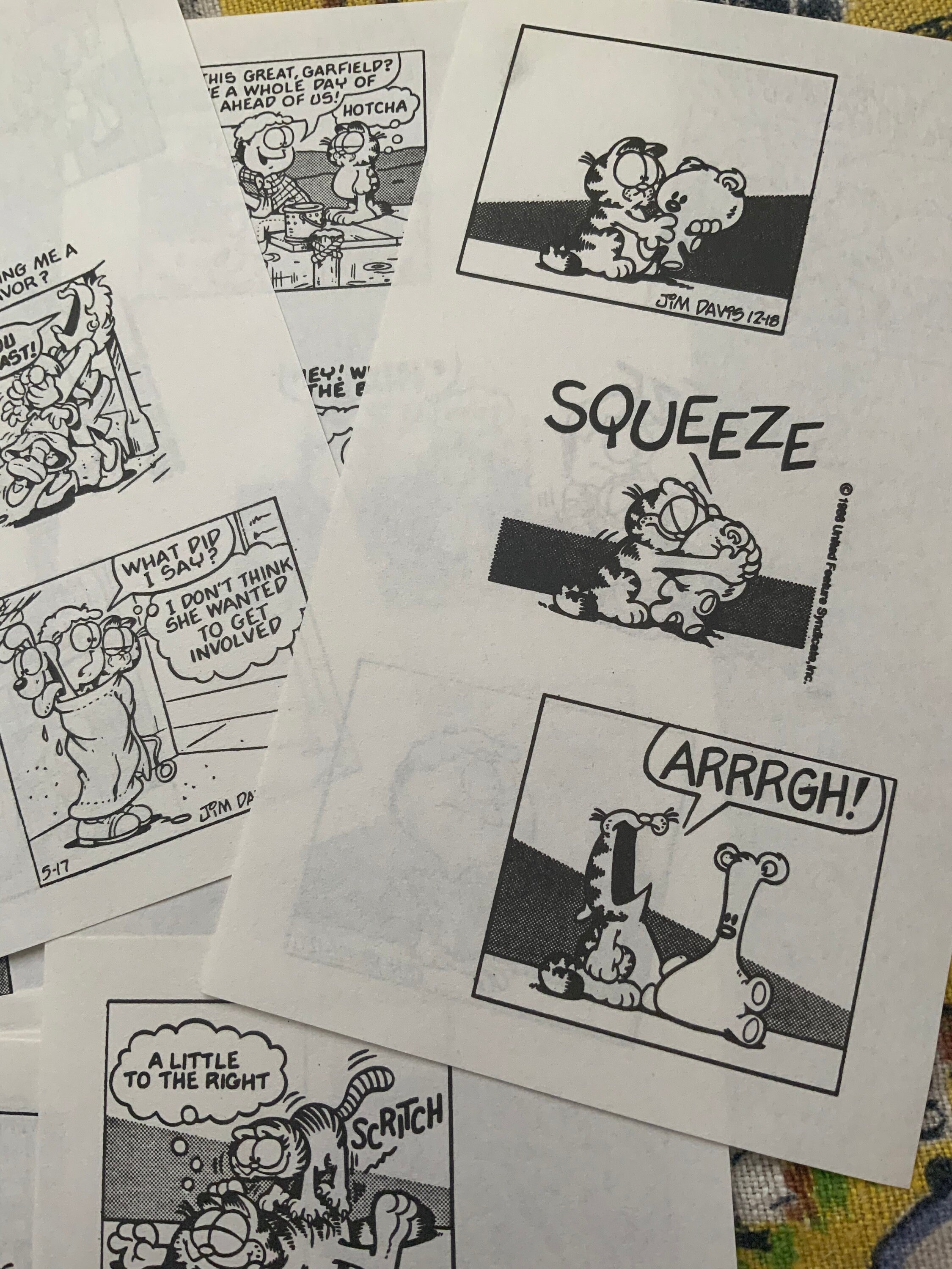 15 Pages of Garfield Comics Vintage Paper Pack Jim Davis Vintage Garfield Scrapbooking Ephemera ...