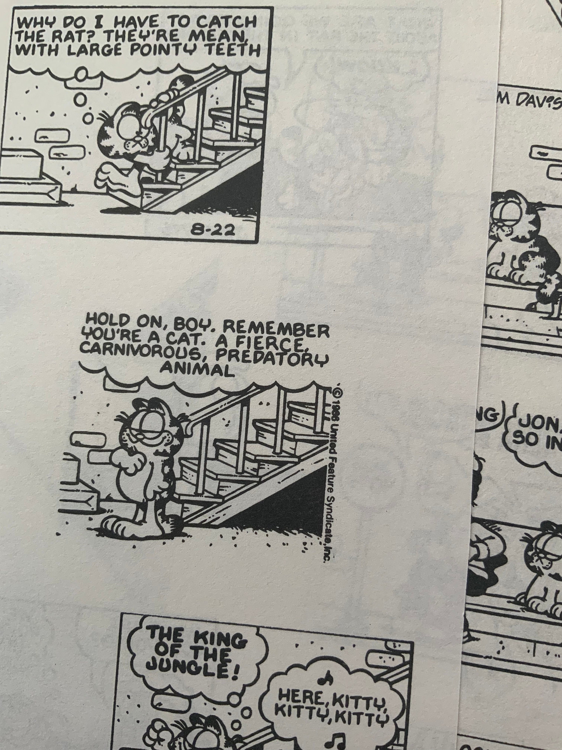 15 Pages of Garfield Comics Vintage Paper Pack Jim Davis Vintage Garfield Scrapbooking Ephemera ...