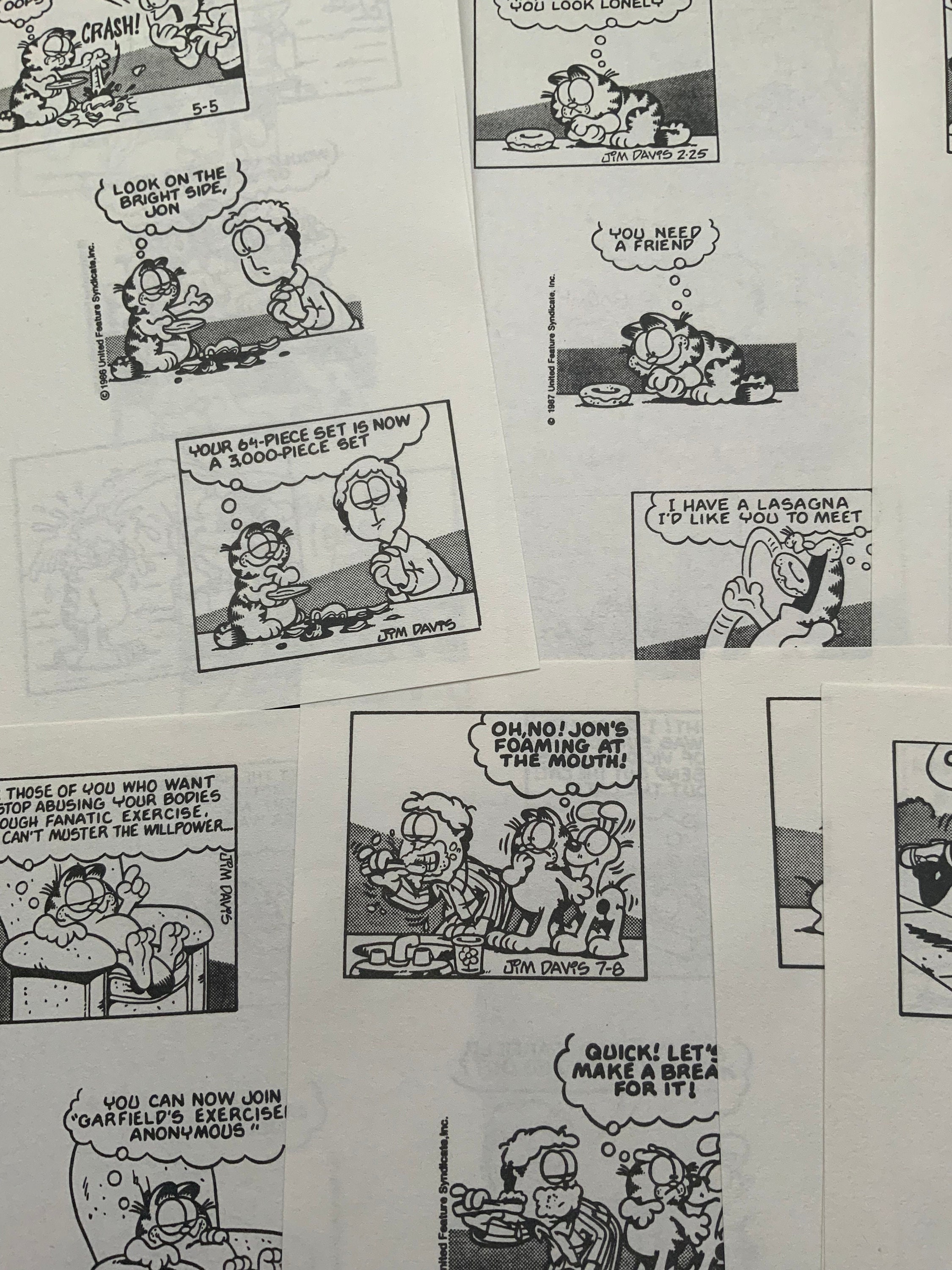 15 Pages of Garfield Comics Vintage Paper Pack Jim Davis Vintage Garfield Scrapbooking Ephemera ...