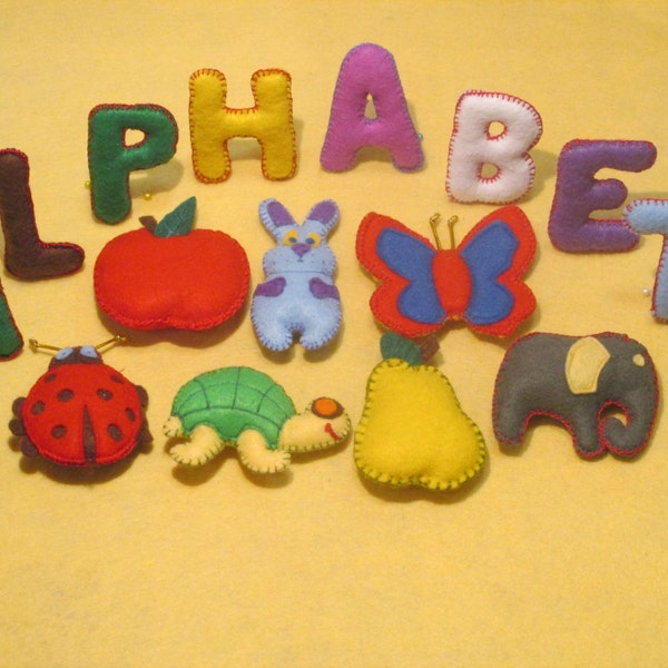 Felt Alphabet Educational Toy Handmade Felt Letters Colorful Letters Felt letters for kids Personalize All Natural and Eco Friendly