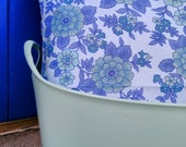New 70s Anvil flower power pillowcase pillow case cover slip unused new blue Mod new unused vintage NOS