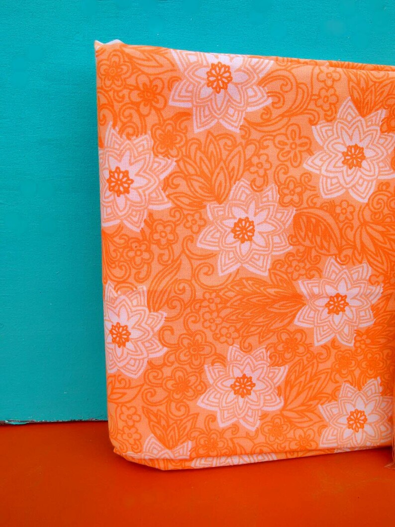 pillowcase New 70s SET Brentford Nylons single sheet non iron cotton blend unused mint condition NOS deadstock nearly neon orange