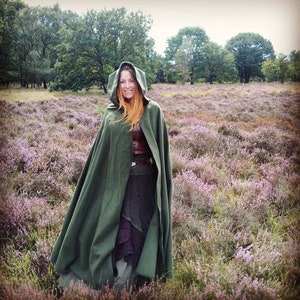 Cashmere Hooded cape wool / hooded cloak  wool / fantasy cape / wool medieval cape / victorian cape / larp cape / mens cape / forest cape