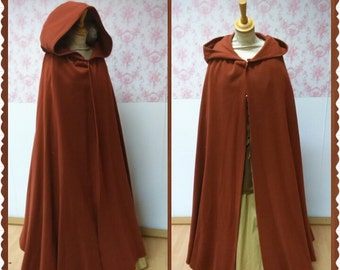 hooded cloak wool blend/ hooded cape  / fantasy cape /medieval cape / victorian cape / larp cape / outlander cape /  warm cloak