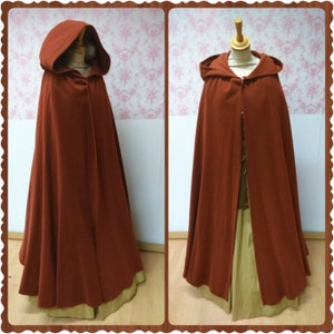 hooded cloak wool blend/ hooded cape  / fantasy cape /medieval cape / victorian cape / larp cape / outlander cape /  warm cloak