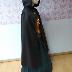 hooded cape wool / hooded cloak  woolen / woolen hooded cape / fantasy cape / woolen medieval cape / victorian cape / larp cape mantel