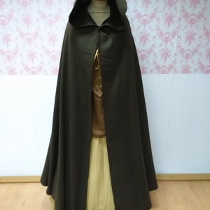 brown hooded cape wool / hooded cloak woolen / outlander vikings / fantasy cape / woolen medieval cape / victorian cape / larp cape mantel image 2