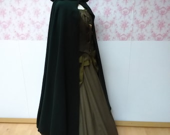 hooded cape wool / hooded cloak  woolen / woolen hooded cape / fantasy cape / woolen medieval cape / victorian cape / larp cape mantel