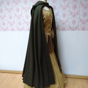 brown hooded cape wool / hooded cloak woolen / outlander vikings / fantasy cape / woolen medieval cape / victorian cape / larp cape mantel image 4