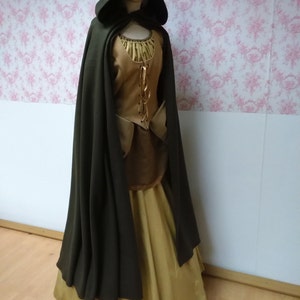 hooded cape wool / hooded cloak  woolen / woolen hooded cape / fantasy cape / woolen medieval cape / victorian cape / larp cape mantel