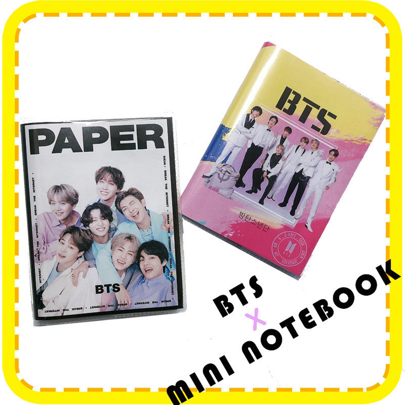 BTS Notebook with plastic cover student tiny notebook school Etsy