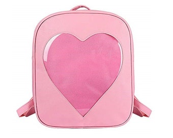 Ita Bag Heart Clear Window Pin Display Itabag Backpack