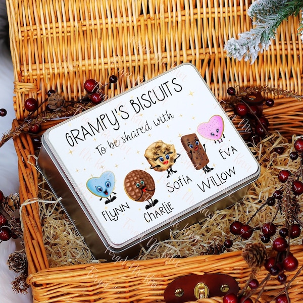 Xmas Gift For Dad, Biscuit Tin, Personalised Biscuit Tin For Grampy, Biscuit Tin For Nana, Gramps Gifts