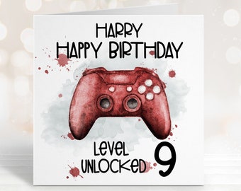 Gamer Birthday Card, Birthday Card For Gamers, Birthday Card Son, Birthday Card For Son, Any Age Card, Birthday Card For Him