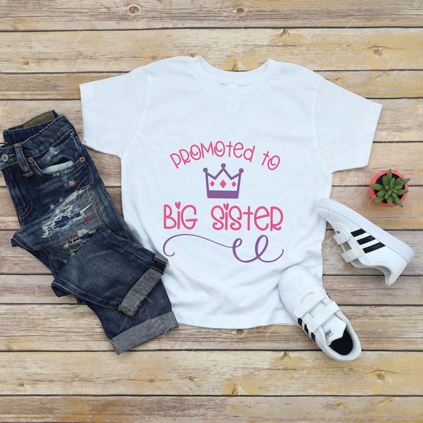 Befördert zum Big Sister T-Shirt, Baby Announcement TShirt, Big Sister T-Shirt