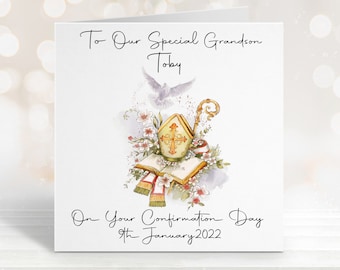 Confirmation Card, Confirmation Card For Grandson, Personalised Confirmation Card For Granddaughter, Confirmation Card For Son,