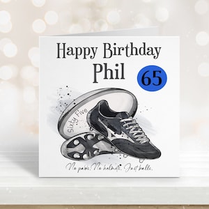 Tarjeta de cumpleaños de rugby, tarjeta de cumpleaños para papá, tarjeta de cumpleaños hijo, tarjeta de cumpleaños para hijo, tarjeta de cualquier edad, 8,9,10,13,16,18,21,30,40,50,60,65