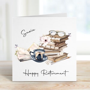 Carte de retraite, carte de rétablissement, carte de amoureux des livres, carte de bibliothécaire, carte d'anniversaire de amoureux des livres, carte personnalisée pour elle