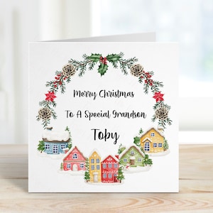 Carte de Noël pour petit-fils, amis de carte de Noël, fils de carte de Noël et belle-fille, fille de carte de Noël, Noël en juillet