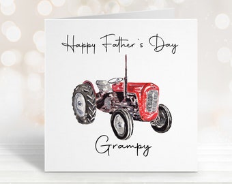 Fathers Day Card, Grampy Fathers Day Card,  Daddy Tractor Card, Bampy Birthday Card, Worlds Best Daddy, Uncle, Personalised  Card