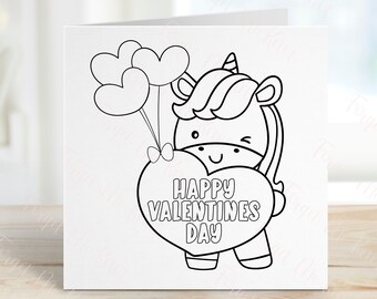 Colour Your Own Valentine's Cards, Kids Colour Your Own Valentine's Day Cards, Children's Card Activity Pack