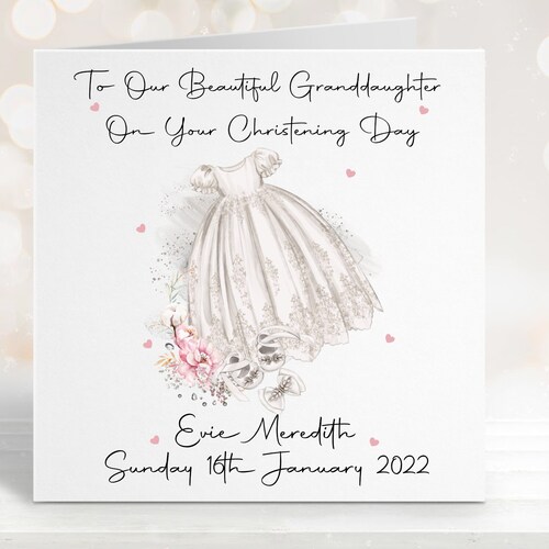 Personalised Christening Card Christening Card for Girls Etsy
