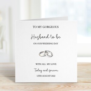 Mari à être carte de jour de mariage, carte de jour de mariage pour mari à être, carte de jour de mariage pour le marié