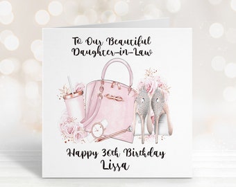 Daughter-In-Law Birthday Card, Personalised Birthday Card, Friend Birthday, Niece, Sister, Sister-in-law, Daughter Birthday Card, Any Age