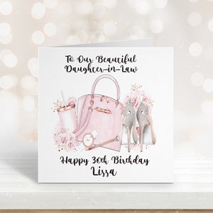 Carte d'anniversaire belle-fille, carte d'anniversaire personnalisée, anniversaire d'un ami, nièce, soeur, belle-soeur, carte d'anniversaire fille, tout âge