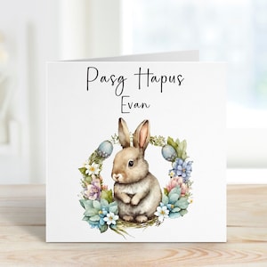 Pasg Hapus,Cerdyn Cymraeg Pasg Hapus, Waliser Osterkarte, Carden Pasg Hapus