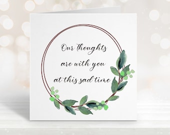 Sympathy Card, In Loving Memory Card, Bereavement Card,  Sorry For Your Loss