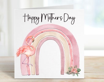 Personalised Mother's Day Card, Mothers Day Card For Nana, Mothers Day Card For Nan, Mothers Day Card For Nanny, Flamingo Mothers Day Card