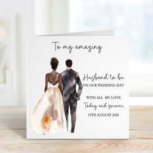 Mari à être carte de jour de mariage, carte de jour de mariage pour mari à être, carte de jour de mariage pour le marié