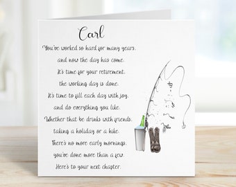 Retirement Card, Personalised Retirement Card For Him, Personalised Retirement Card For Her, Male Retirement Card, Female Retirement Card