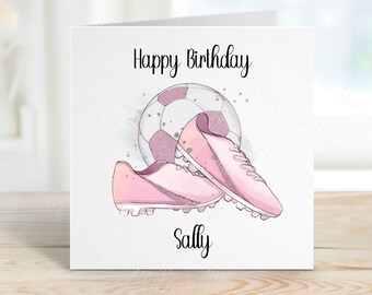 Granddaughter Football Birthday Card,Personalised Birthday Card, Daughter Birthday Card, Football Card For Girls