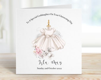 Christening Card, Personalised Christening Card For Goddaughter, Christening Card For Granddaughter, Baptism Card