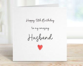 Husband 50th Birthday Card, Birthday Card For Husband, Any Age Birthday Card
