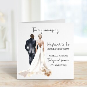 Mari à être carte de jour de mariage, carte de jour de mariage pour mari à être, carte de jour de mariage pour le marié